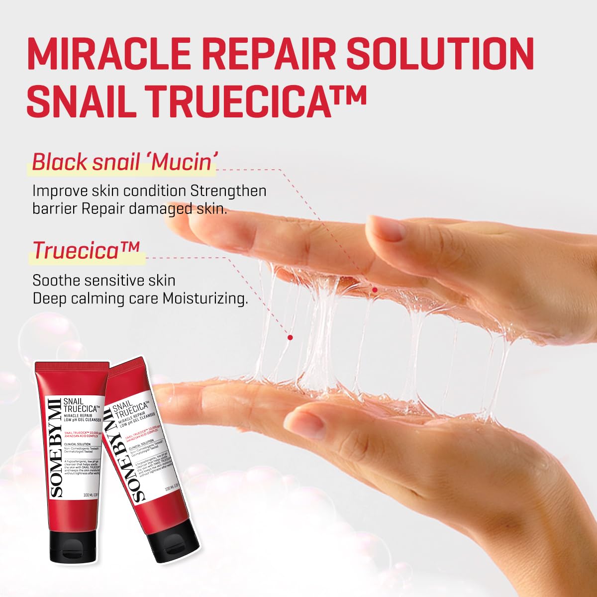 Snail Truecica Miracle Repair Low ph Gel Cleanser [100ml]