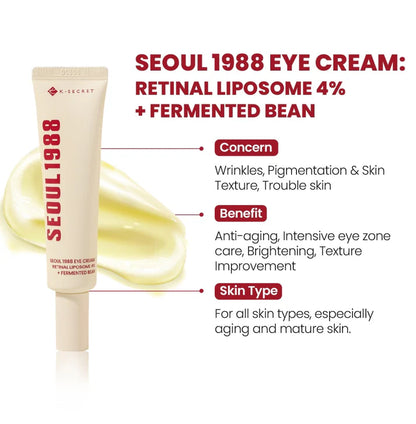 SEOUL 1988 Eye Cream : Retinal Liposome 4% + Fermented Bean [30ml]