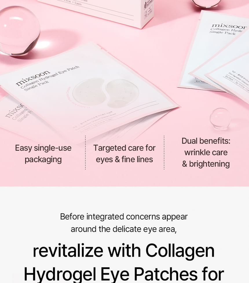 Collagen Hydrogel Eye Patch Single Pack Set [5 pairs]